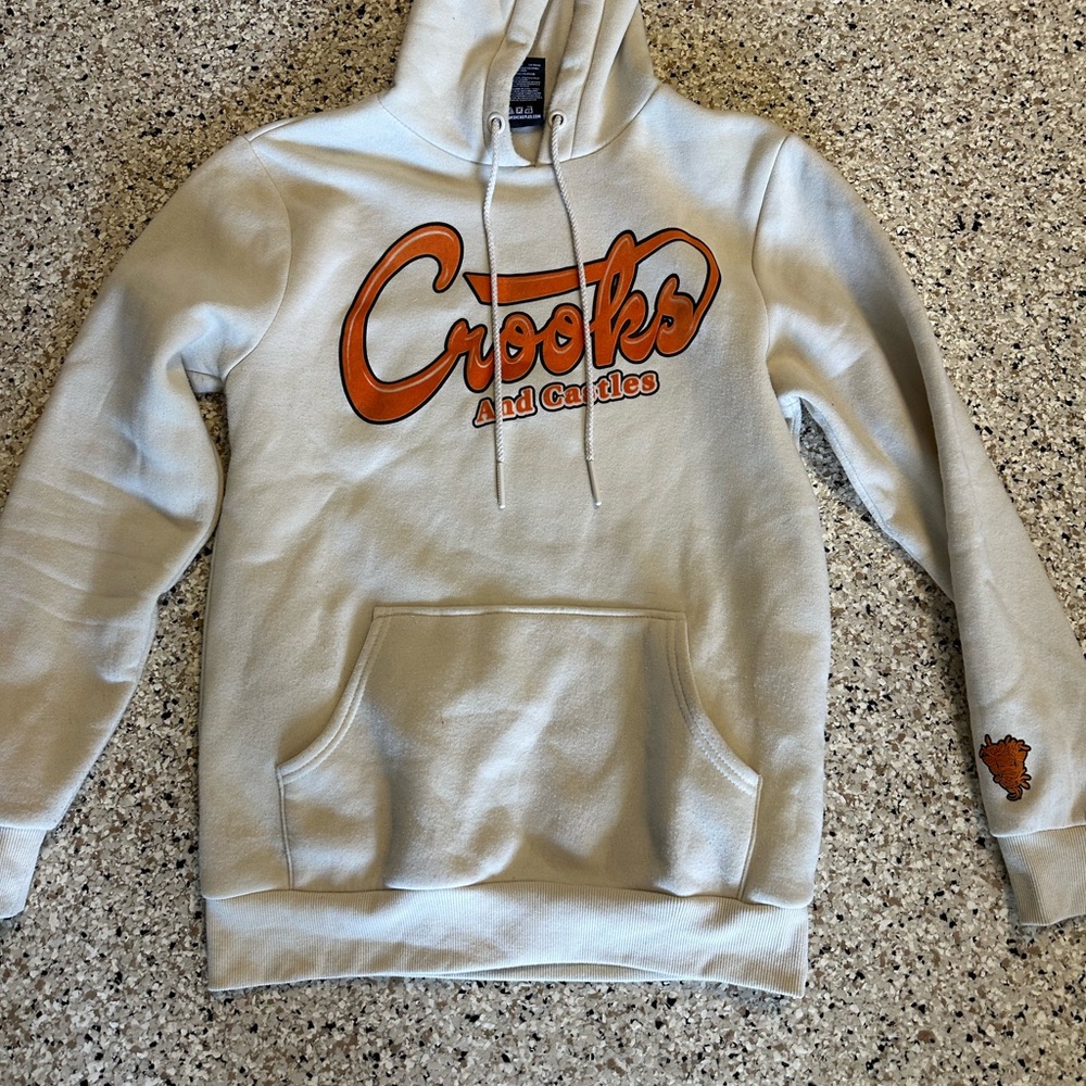 Crooks & Castles Cream and Orange Sweatshirt